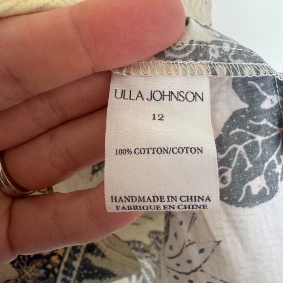 NEW Ulla Johnson Ianna Skirt Lemonbalm Size 12 Floral 100% Cotton Midi SS22 - Picture 9 of 14